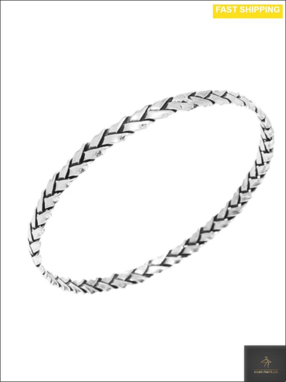 925 Sterling Silver Braided Bangle Bracelet 65mm Cuff